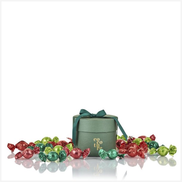 Cocoture fyldte chokolugler i grn gaveske 