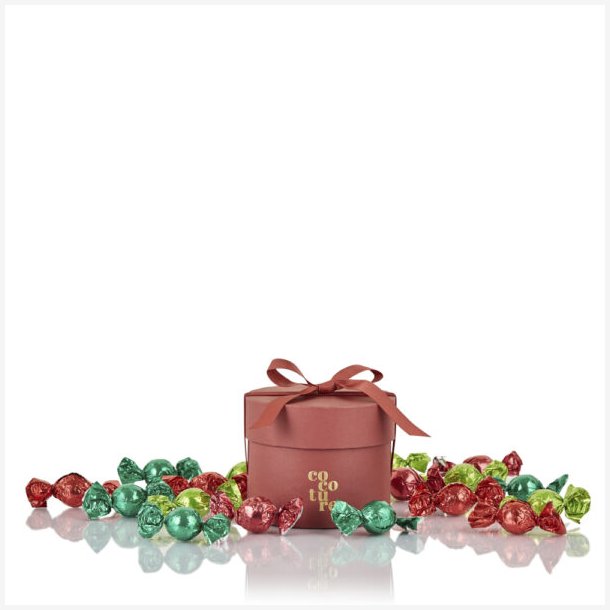 Cocuture fyldte chokokugler i rd gaveske 